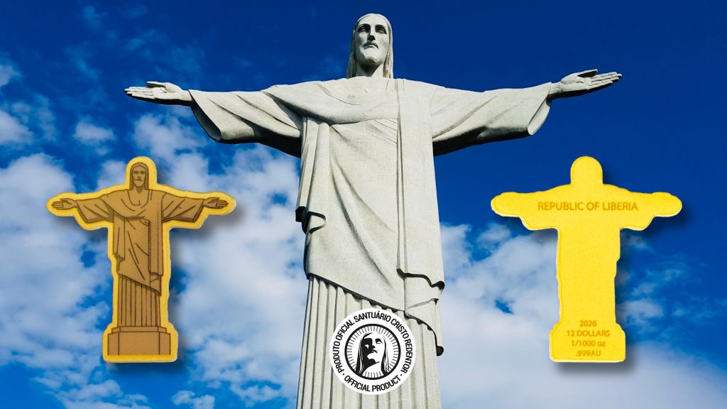 Christ the Redeemer 1/1000oz small gold Liberia 2026 12 Dollars