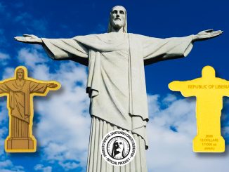 Christ the Redeemer 1/1000oz small gold Liberia 2026 12 Dollars
