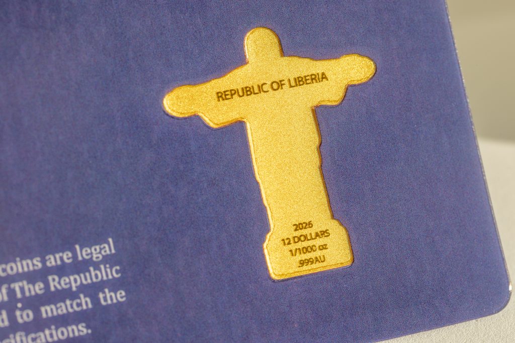 Christ the Redeemer 1/1000oz small gold Liberia 2026 12 Dollars