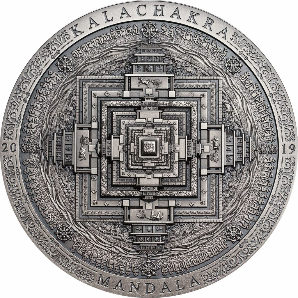 mongolia 2019 2000 Togrog Kalachakra Mandala Silver Coin