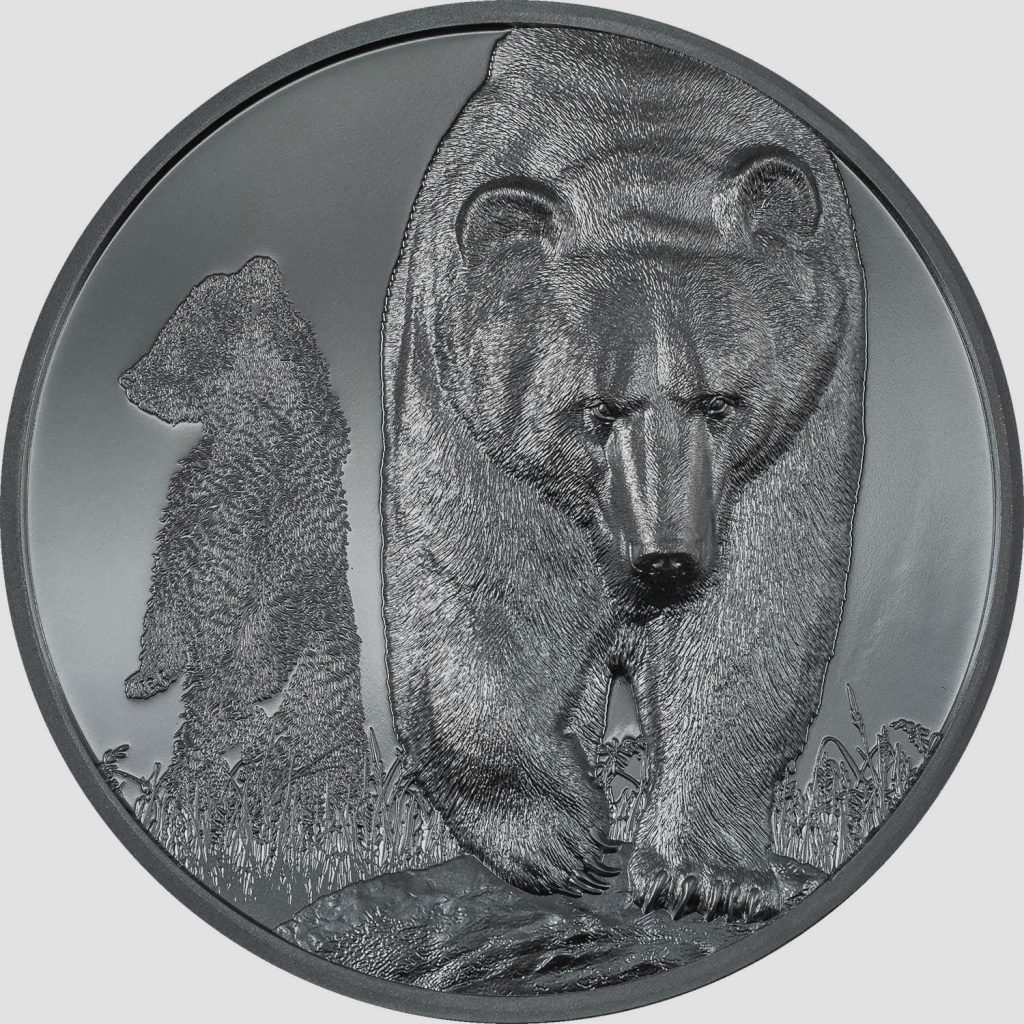 Mongolia 2023 1000 Togrog Brown Bear Growing Up Series Silver Coin