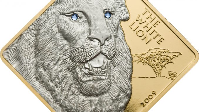 Malawi 2009 500 Kwacha White Lion Au Gold Coin