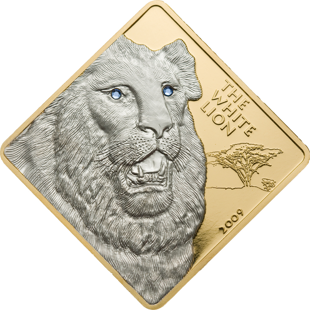 Malawi 2009 500 Kwacha White Lion Au Gold Coin