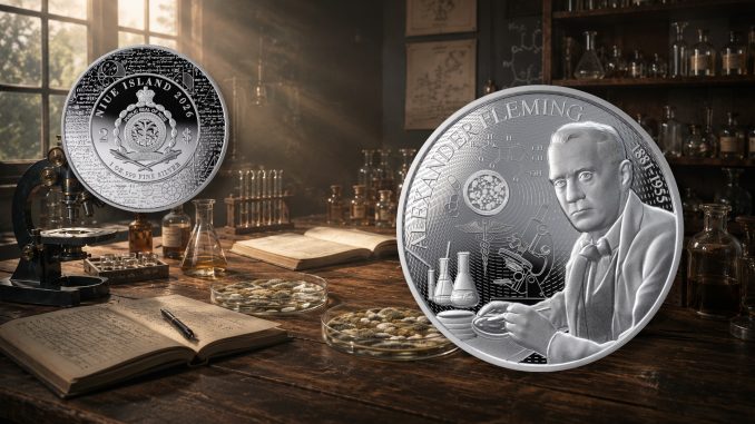 Alexander Fleming Niue 1oz pure silver coin 2026 - Science Explained Series