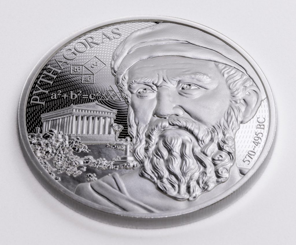 Pythagoras Niue 1oz pure silver coin 2025 - Science Explained Series