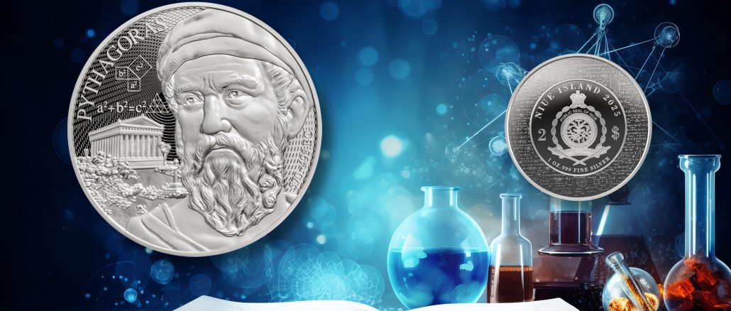 Pythagoras Niue 1oz pure silver coin 2025 - Science Explained Series
