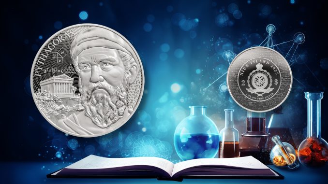 Pythagoras Niue 1oz pure silver coin 2025 - Science Explained Series