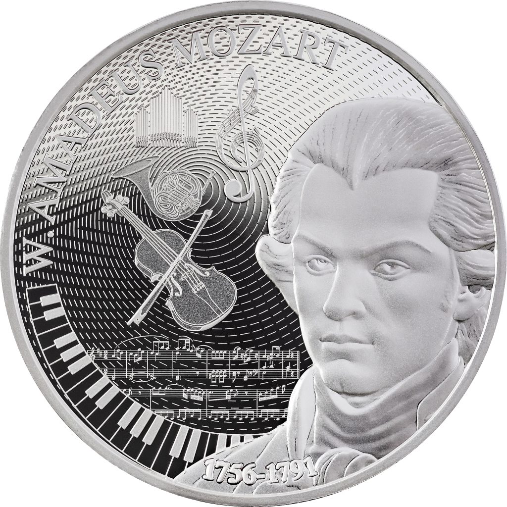 Wolfgang Amadeus Mozart - Behind the Masterpiece series Niue Island 2026 1oz pure silver coin