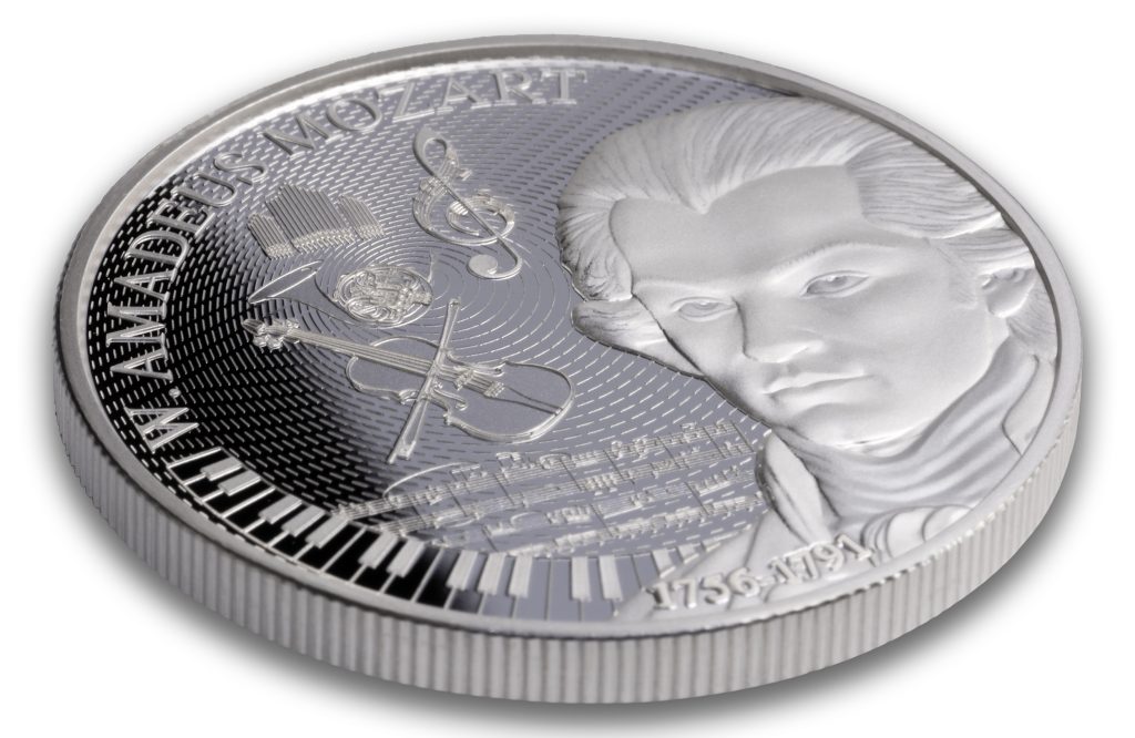Wolfgang Amadeus Mozart - Behind the Masterpiece series Niue Island 2026 1oz pure silver coin
