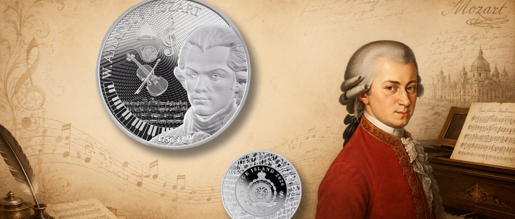 Wolfgang Amadeus Mozart - Behind the Masterpiece series Niue Island 2026 1oz pure silver coin