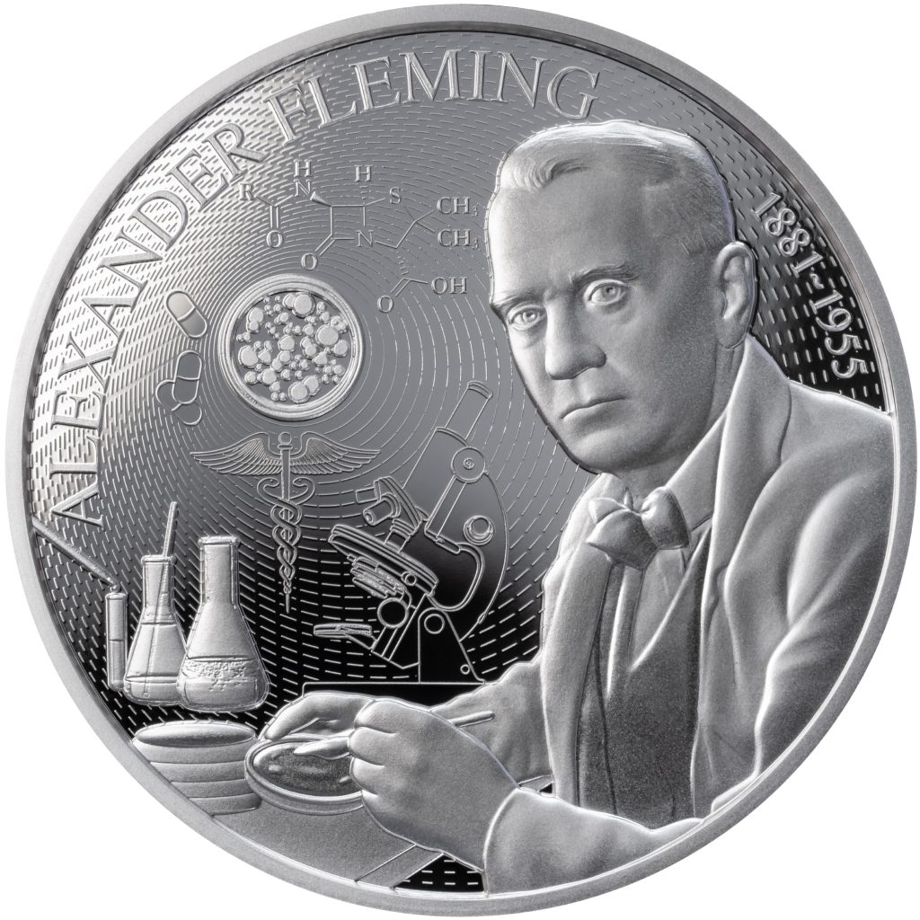 Alexander Fleming Niue 1oz pure silver coin 2026 - Science Explained Series