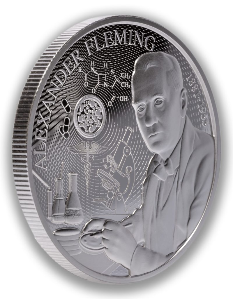 Alexander Fleming Niue 1oz pure silver coin 2026 - Science Explained Series