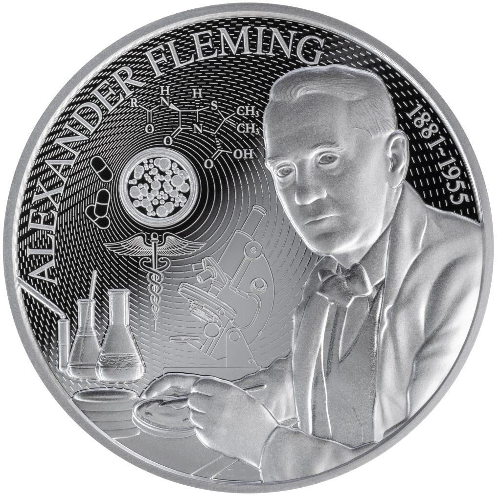 Alexander Fleming Niue 1oz pure silver coin 2026 - Science Explained Series
