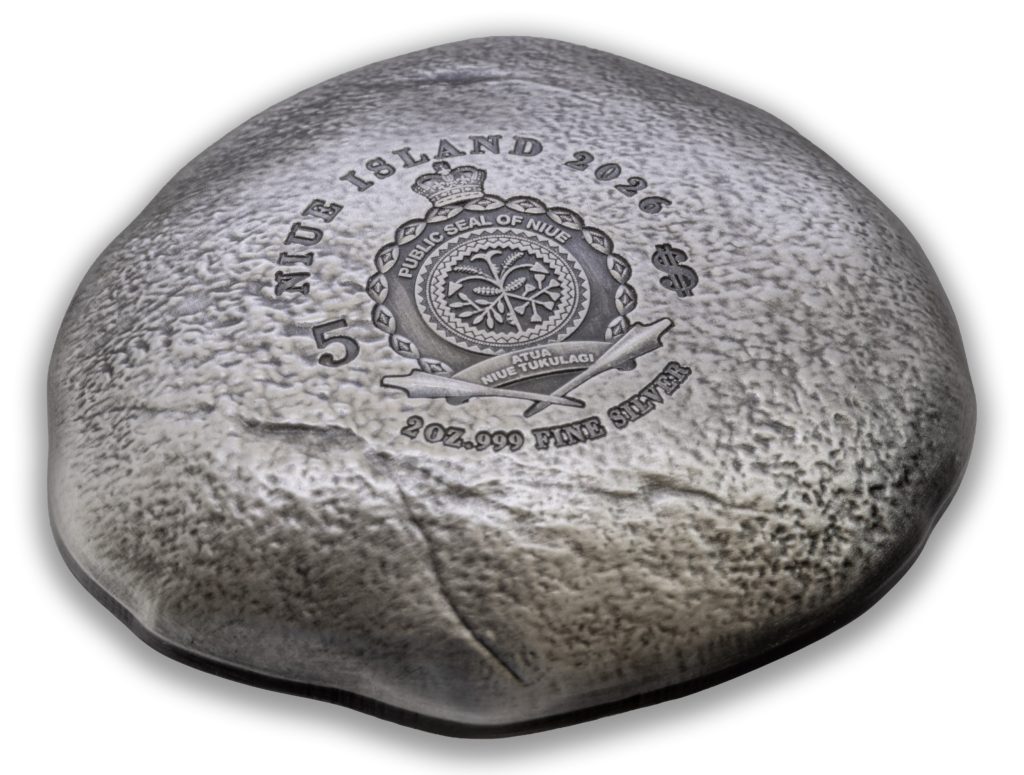 Ammonite - Fossil 3D Series UHR Shaped Niue Island 2026 2oz pure silver coin