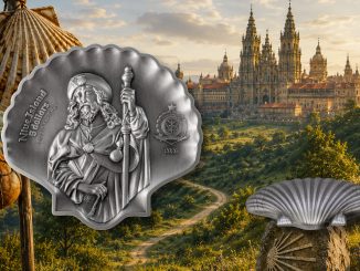 Saint James - The Way to Santiago UHR Shaped Niue Island 2026 2oz pure silver coin