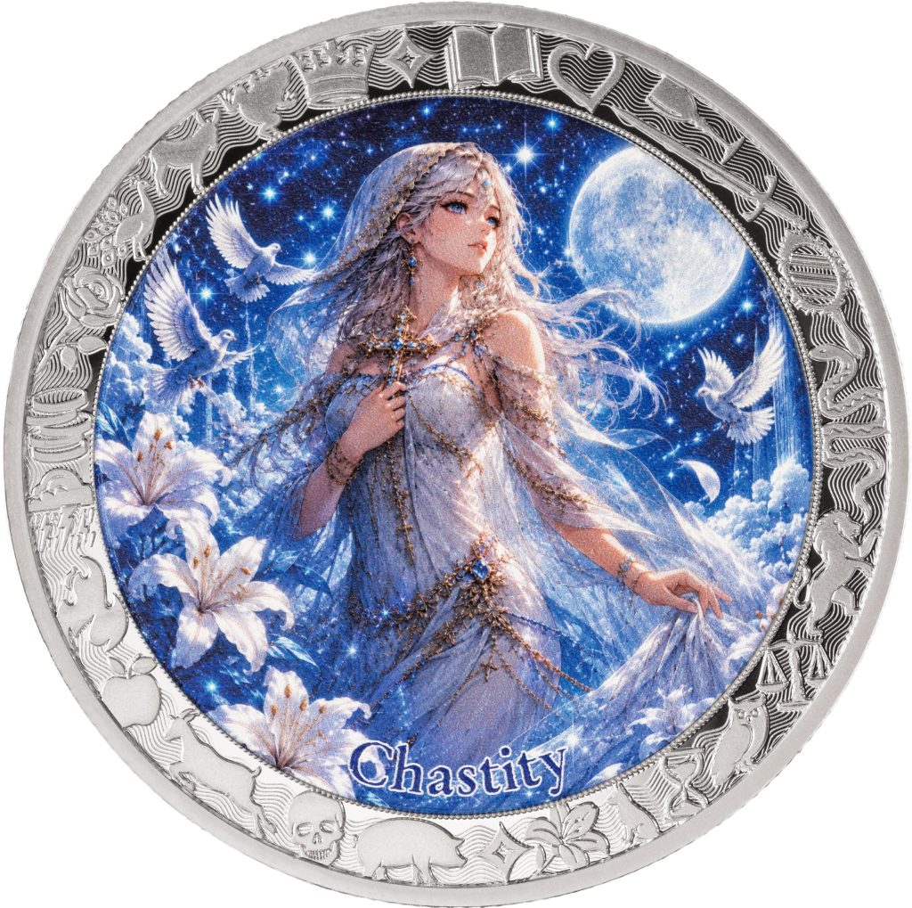 Chastity 1oz - Seven Sins vs Virtues - Niue 2026 1oz Pure Silver PROOF coin