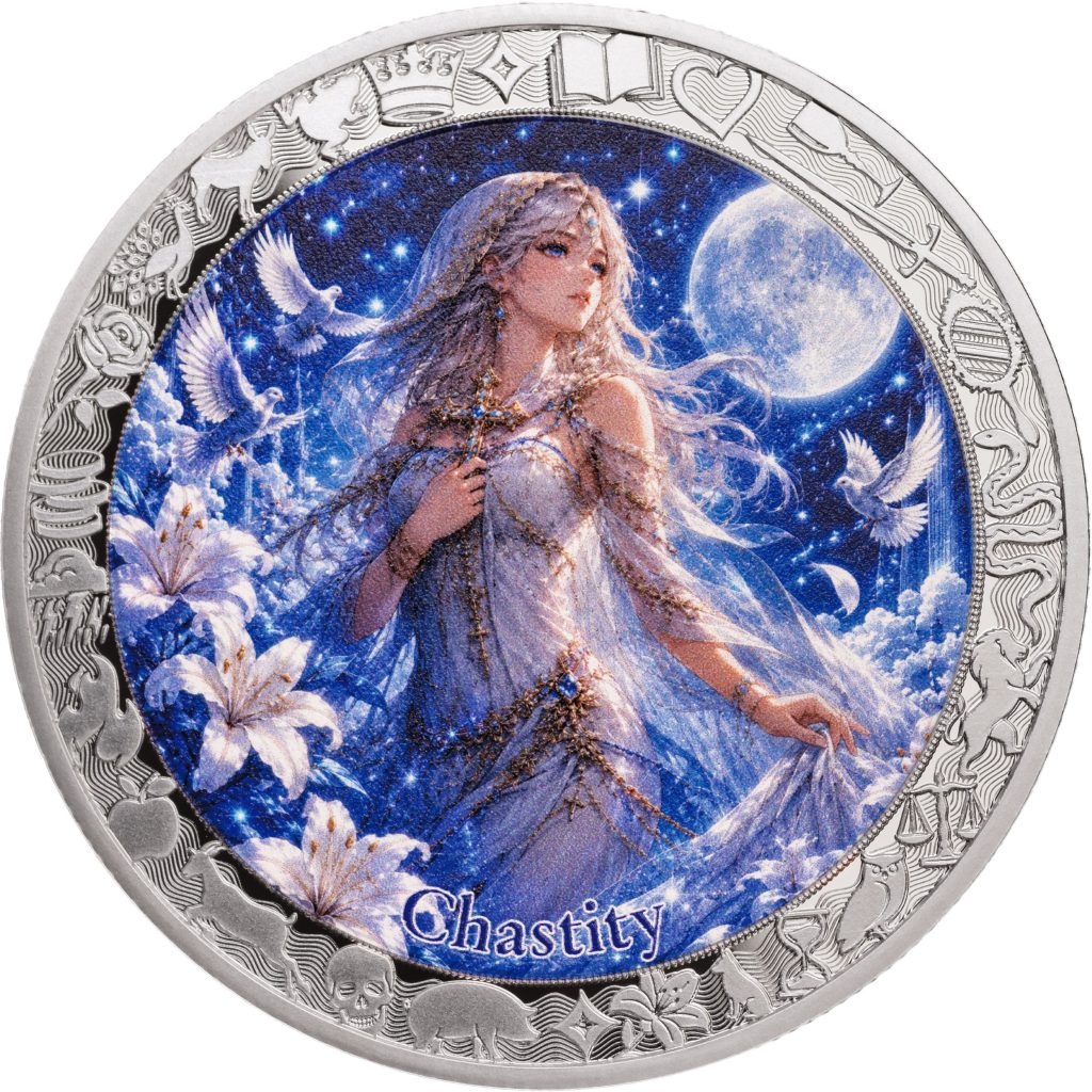 Chastity 1oz - Seven Sins vs Virtues - Niue 2026 1oz Pure Silver PROOF coin