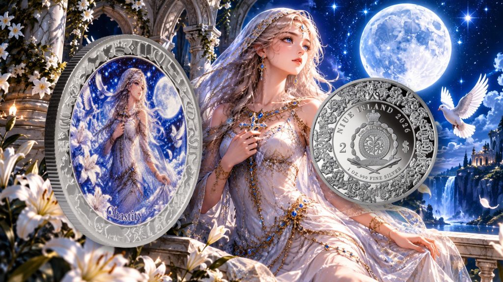Chastity 1oz - Seven Sins vs Virtues - Niue 2026 1oz Pure Silver PROOF coin
