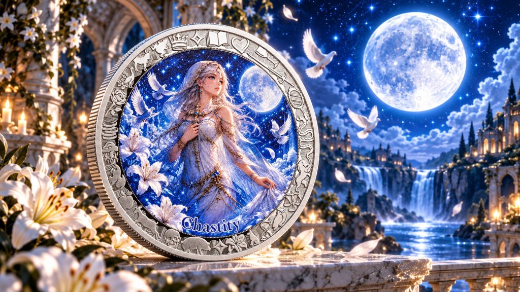 Chastity 1oz - Seven Sins vs Virtues - Niue 2026 1oz Pure Silver PROOF coin