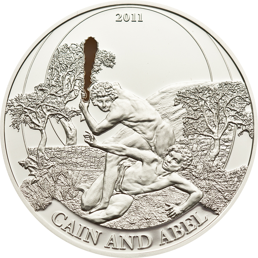 Palau 2011 2 Dollars Cain Abel Silver Coin