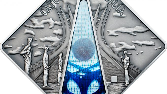 Palau 2012 10 Dollars Brasilia Cathedral Brazil Silver Coin