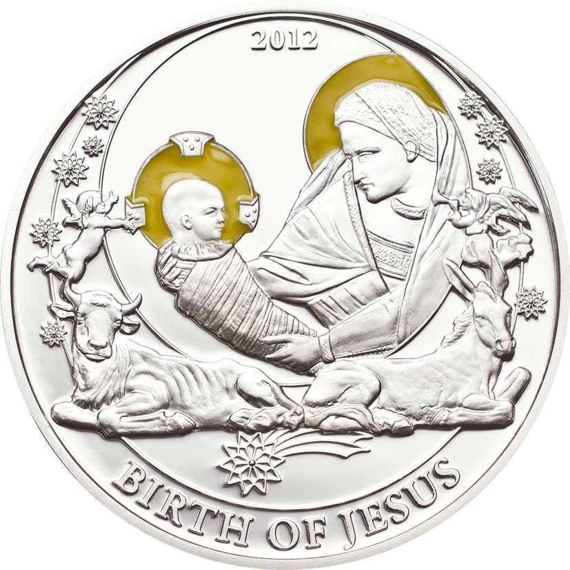 Palau 2012 2 Dollars Birth of Jesus Silver Coin