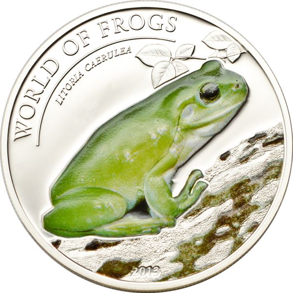 Palau 2013 2 Dollars Litoria Caerulea Silver Coin