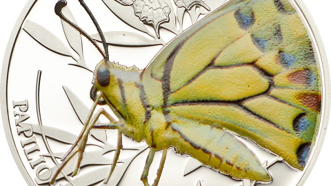 Palau 2013 2 Dollars Butterfly Silver Coin