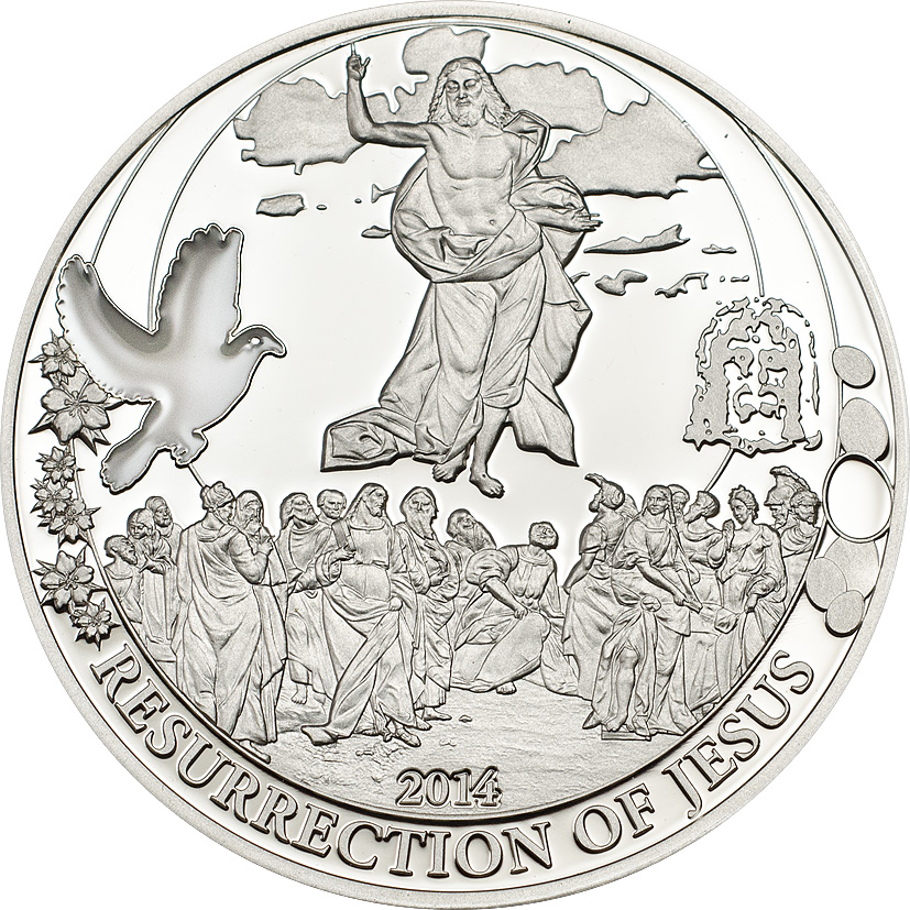 Palau 2014 2 Dollars Resurrection of Jesus Silver Coin