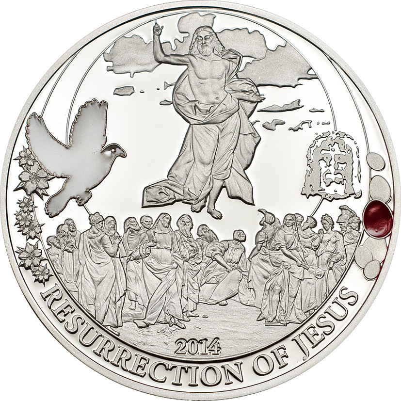 Palau 2014 2 Dollars Resurrection of Jesus Easter Egg Edition Silver Coin