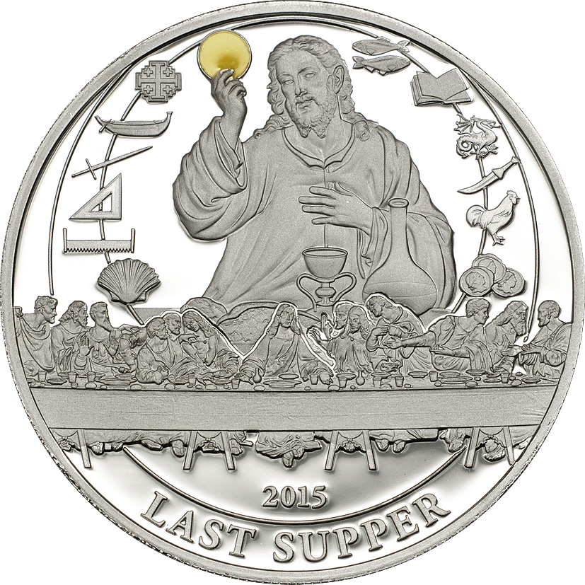 Palau 2015 2 Dollars Last Supper Silver Coin