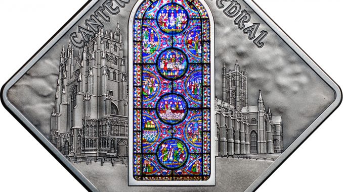 Palau 2015 10 Dollars Cateburry Cathedral Silver Coin