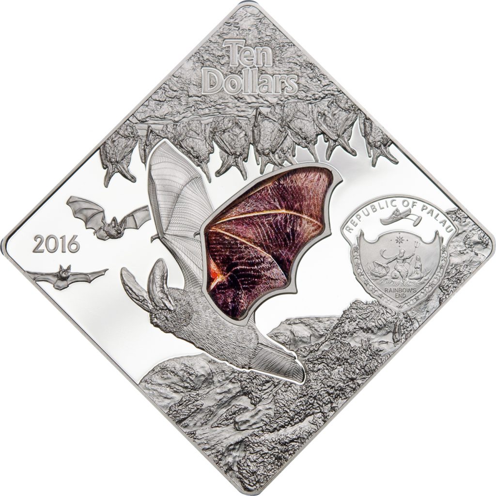 Palau 2016 10 Dollars The Bat Silver Coin
