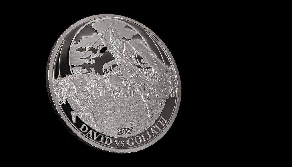 Palau 2017 2 Dollars David vs Goliath Silver Coin