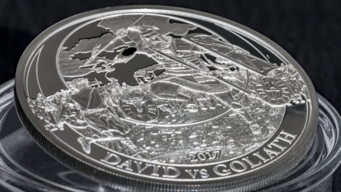 Palau 2017 2 Dollars David vs Goliath Silver Coin
