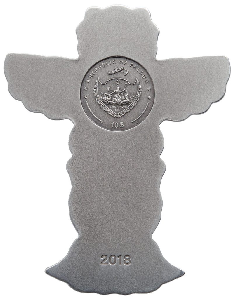 Palau 2018 10 Dollars Totem Pole 3D Silver Coin
