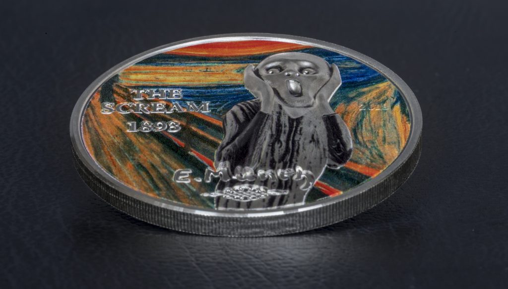Palau 2018 5 Dollars The Scream Revived Silver Coin