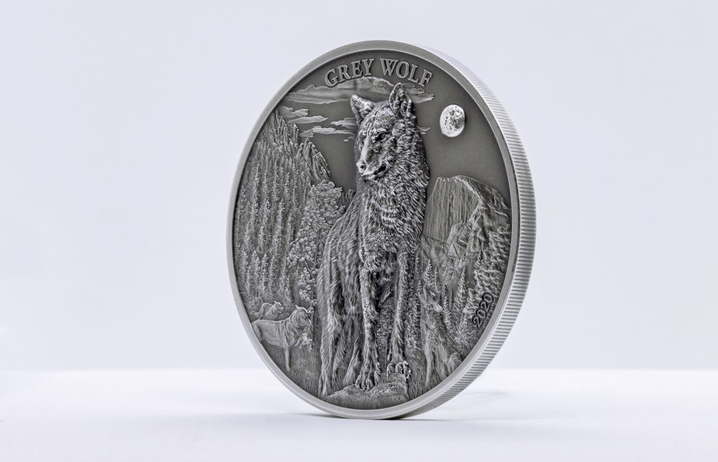 Palau 2020 5 Dollars Grey Wolf Silver Coin