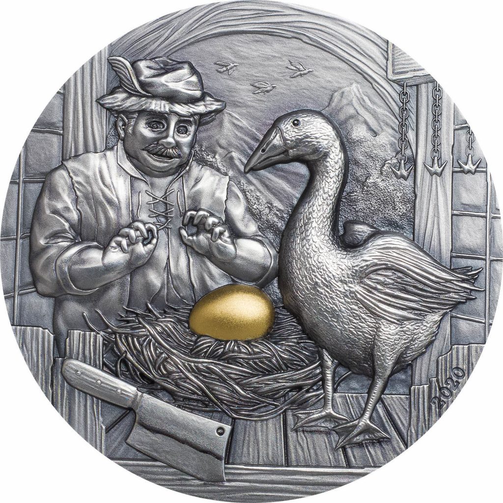 Palau 2020 10 Dollars The Goose That Laid the Golden Eggs Silver Coin