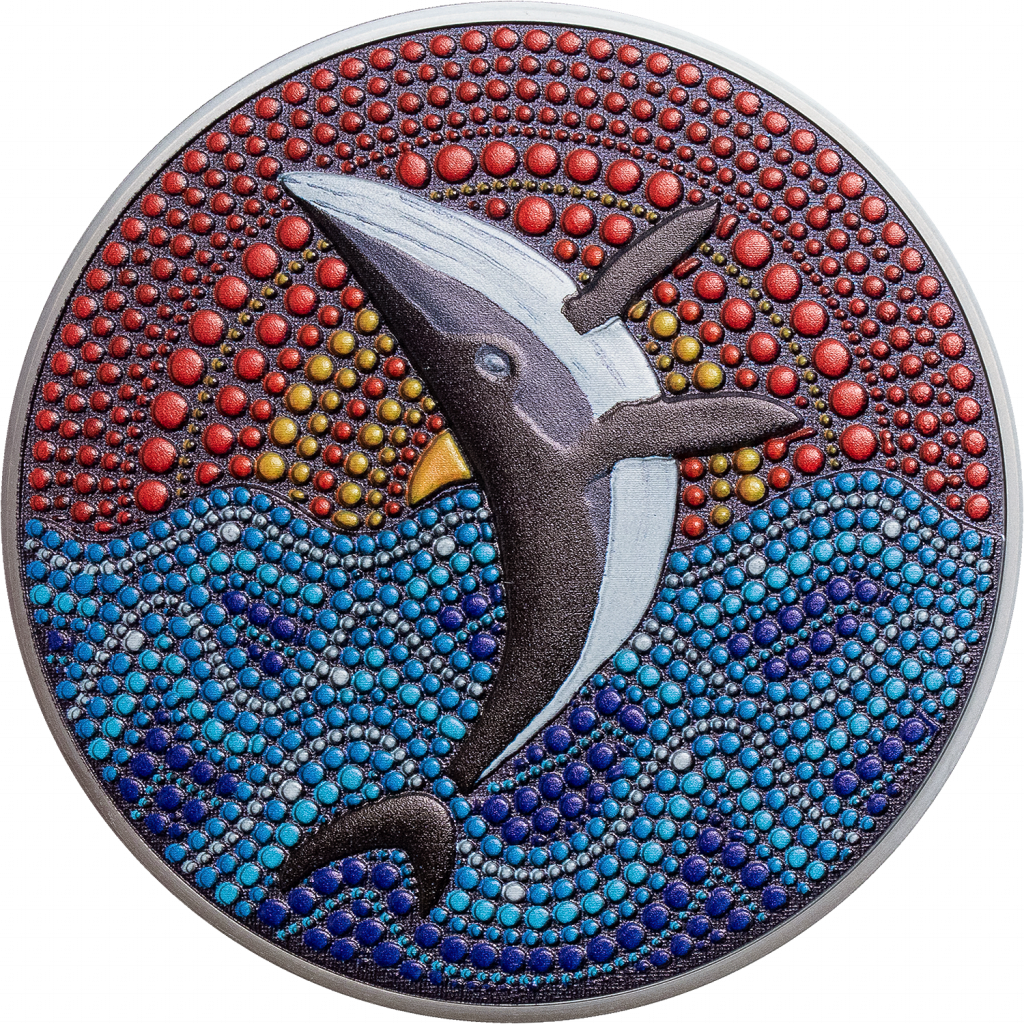 Palau 2021 20 Dollars The Whale Dot Art Series Silver Coin