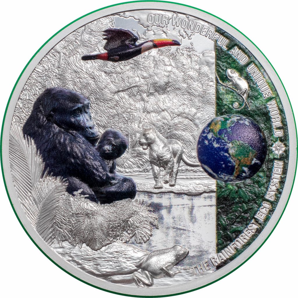 Palau 2021 10 Dollars Rainforest - Our Earth Ecosystems Silver Coin