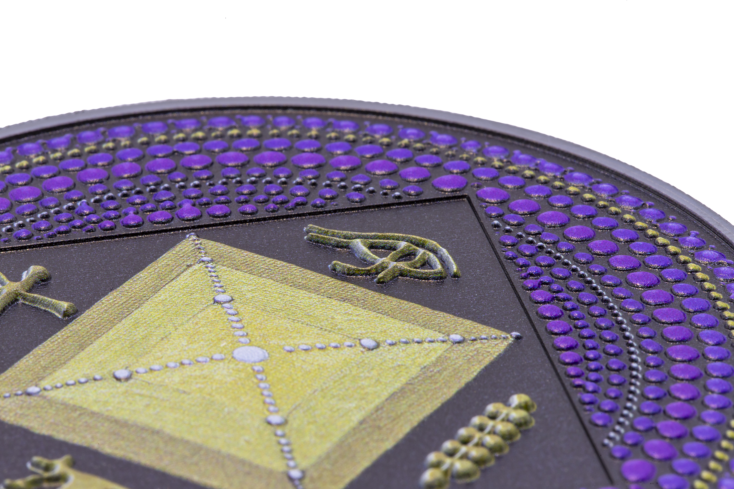 Palau 2022 20 Dollars Egyptian Pyramid Dot Art Series Silver Coin