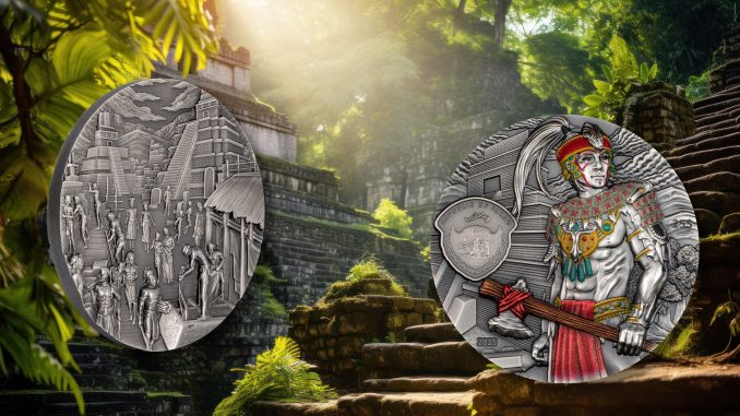 Mayans 5oz edition Lost Civilization Series Palau 2025 25 Dollars Silver Coin antiqued