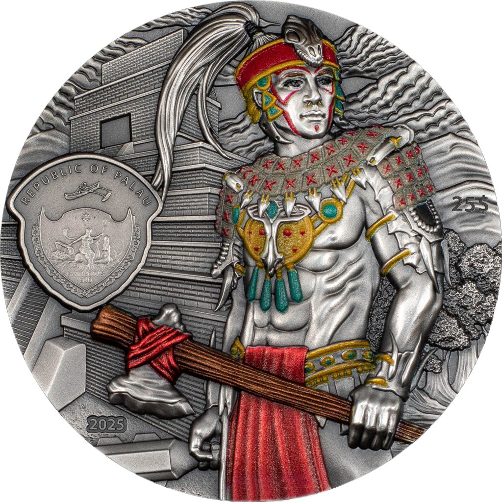 Mayans 5oz edition Lost Civilization Series Palau 2025 25 Dollars Silver Coin antiqued