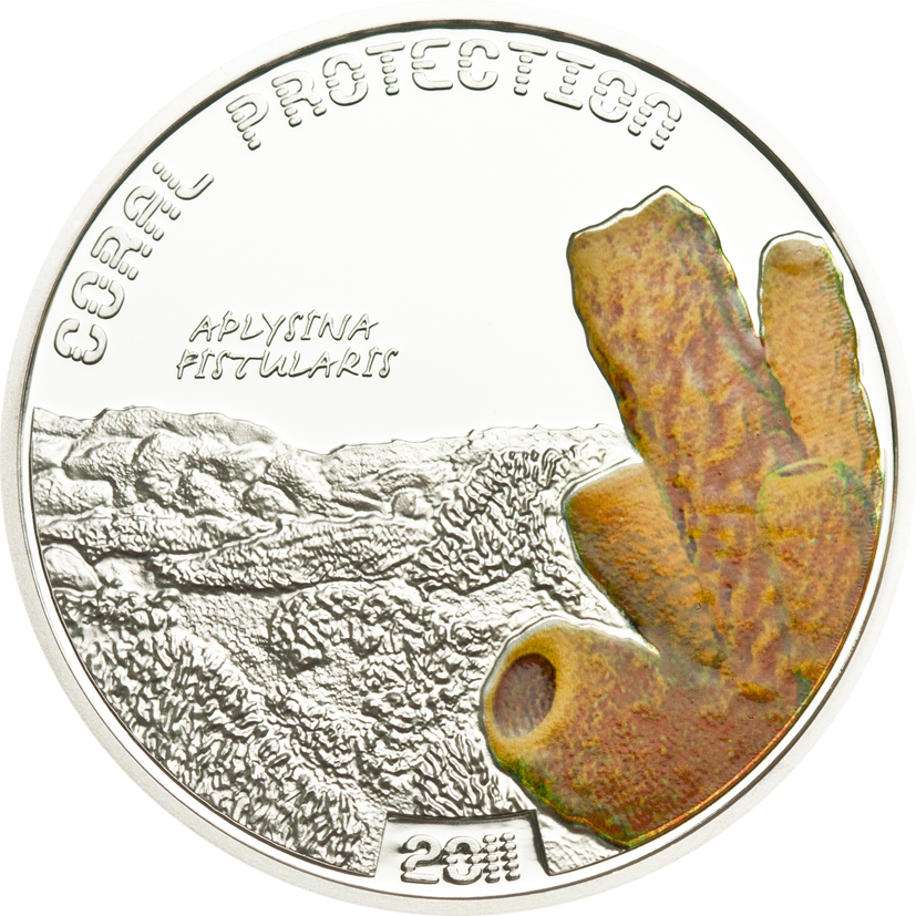 Tuvalu 2011 1 Dollar Aplysina Fistularis Silver Coin