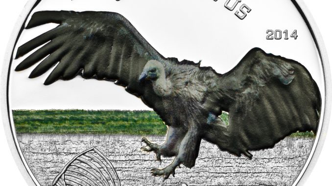 Tanzania 2014 1000 Shillings Vulture Gyps Vulvis Silver Coin